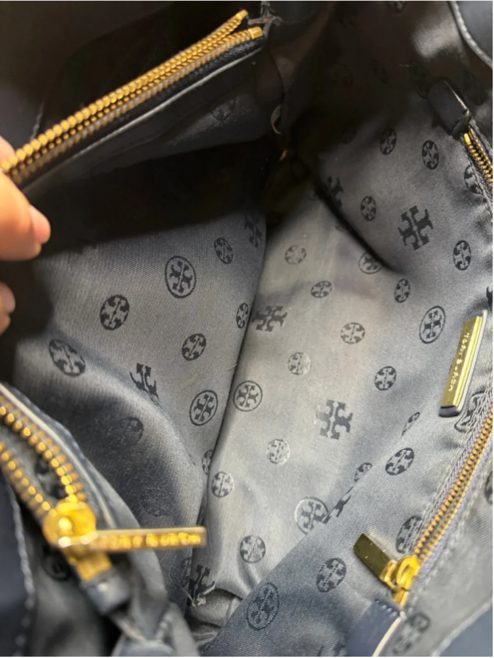 Women's Tory Burch Navy Quilted Leather Shoulder Bag One Size